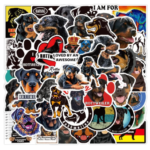 100 Pieces Braided Rottweiler Stickers, Adorable Puppy Vinyl Decals for Drinking Water Bottles, Electronics, and More (DF-003)