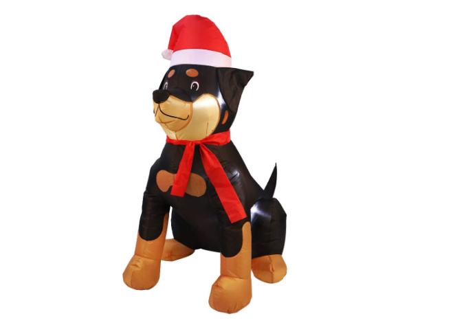 Christmas Inflatable LED Lighted Rottweiler