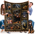 Rottweiler Blanket, 50" x 60", Fleece Throw Blanket for Couch, Super Soft Cozy Bed Blanket, Lightweight Plush Fuzzy Lap Blankets and Throws, Perfect Present for Dog Lovers.