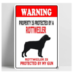 Warning TIN SIGN 12" X 8" "Beware of Rottweiler" Funny Metal Sign Decoration